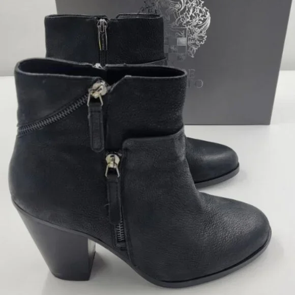 Vince Camuto - Hinnegan Black Leather Ankle Boot Size 5.5 - Picture 1 of 11
